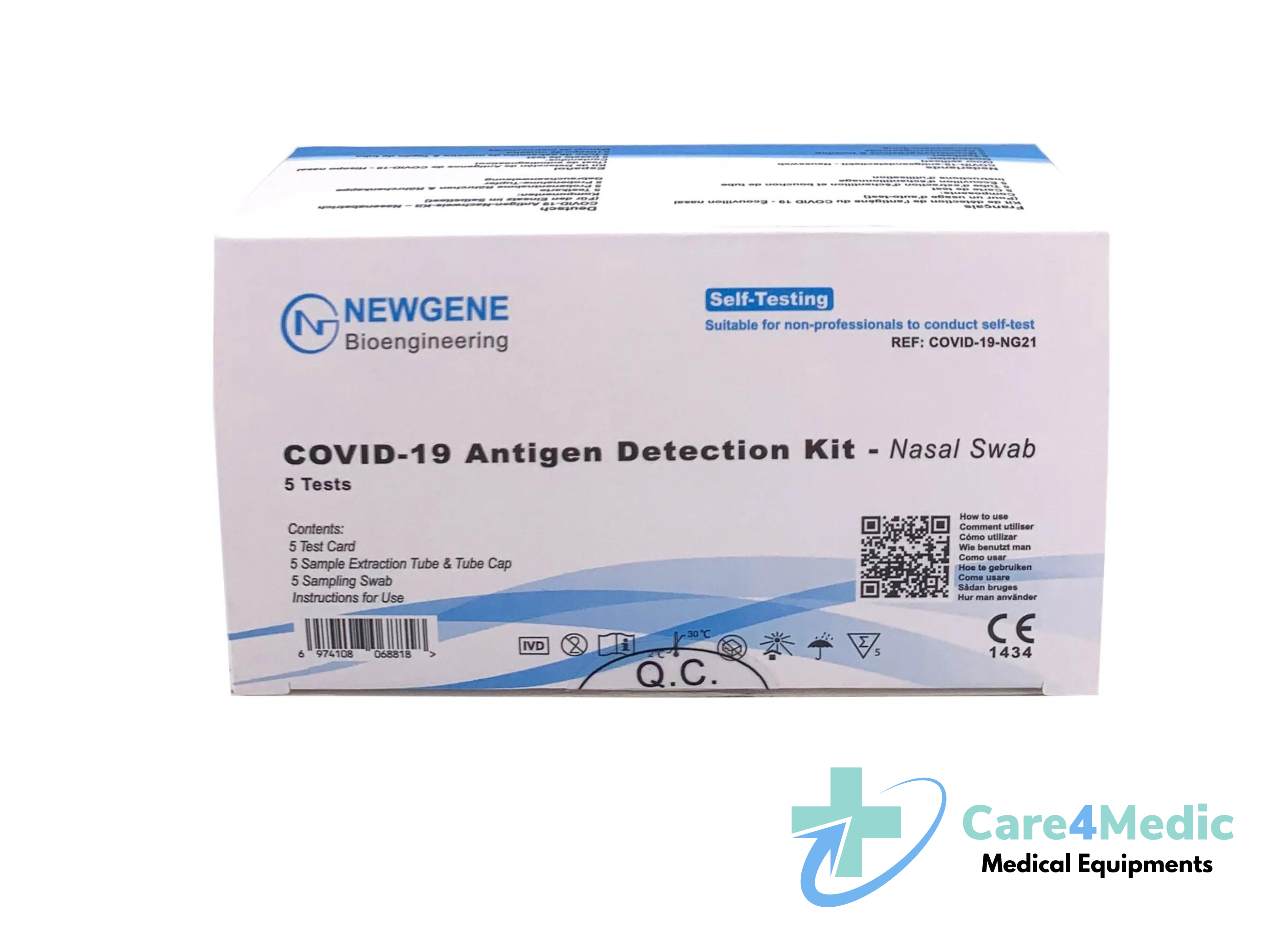 Newgene 5er COVID-19 Antigen Schnelltest Laientest nasal